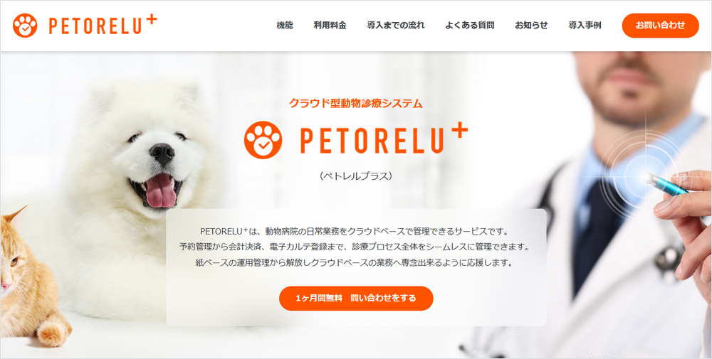 電子カルテ「PETORELU PLUS」